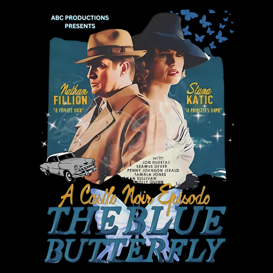 Castle TV Show Noir: The Blue Butterfly Episode T-Shirt – Retro Detective Fan Tee