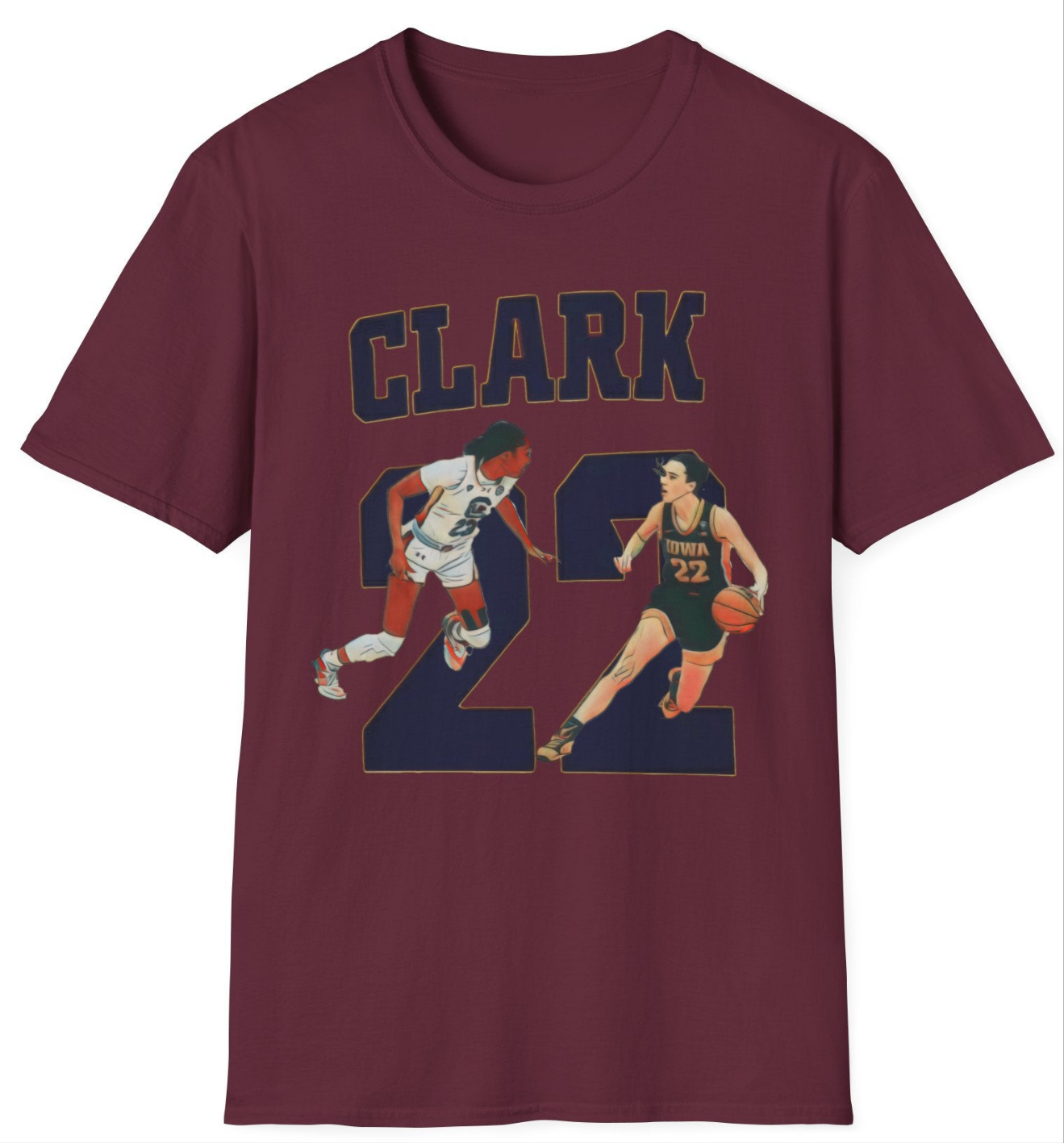 Caitlin Clark Tee - Ballin' Like a Playmaker, Shootin' Like a Rainmaker - Iowa Hawkeye Number 22 College T-Shirt
