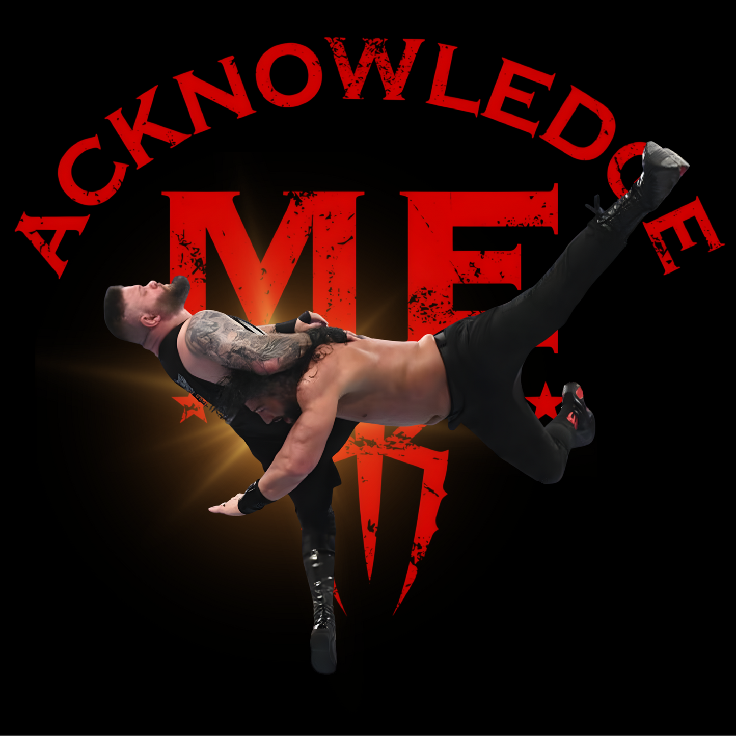 Acknowledge Me Pro Wrestling Fan Tee - Tribal Spear T-Shirt