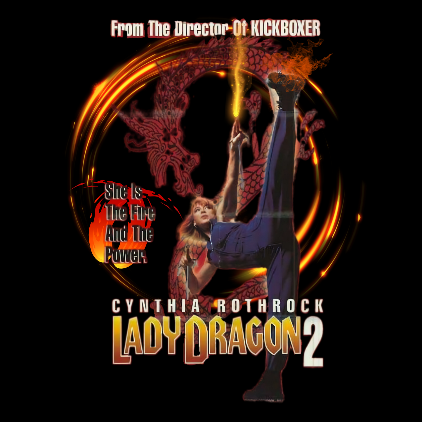 Cynthia Rothrock "Lady Dragon 2" T-Shirt – Vintage Retro Martial Arts Cult Classic Movie Tee