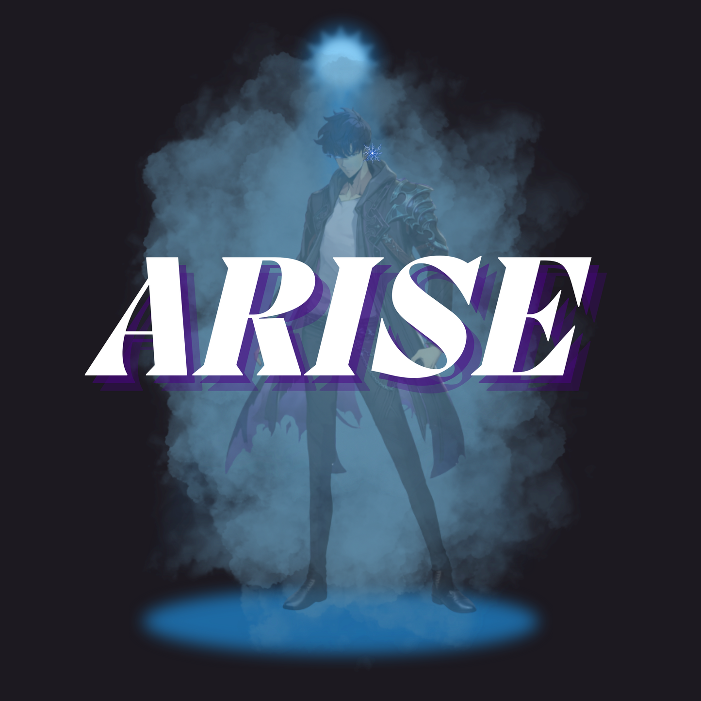 Solo Leveling 'Arise' T-Shirt - Jinwoo Shadow Monarch Anime Manga Graphic Tee