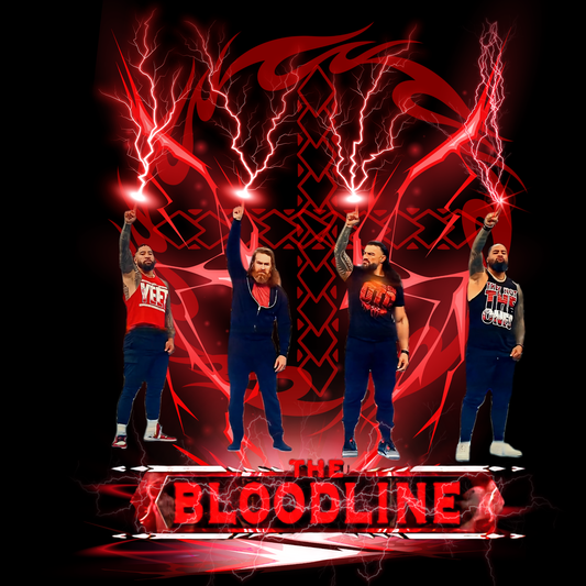 The Bloodline Sky Strike T-Shirt – Roman Reigns, Usos & Sami Zayn Fan Tee | Tribal Red Lightning Design