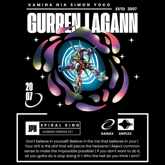 "Gurren Lagann" Anime T-Shirt – Drill Through the Heavens in Style!