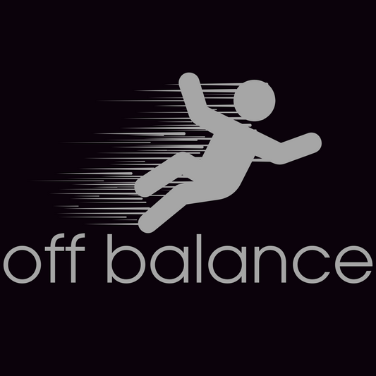 “Off Balance” Parody T-Shirt – Funny New Balance Spoof Tee | Falling Figure Graphic Humor Shirt