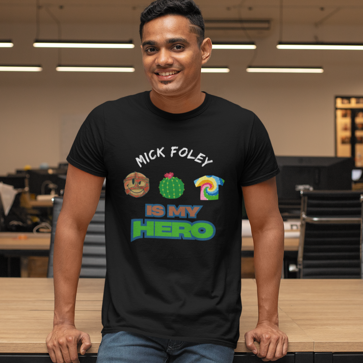Mick Foley Is My Hero Tee – Tribute to Mankind, Cactus Jack & Dude Love