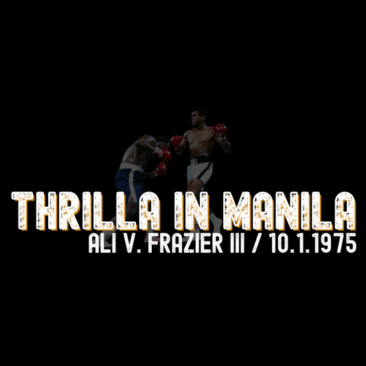Ali vs Frazier Thrilla in Manila Homage Boxing T-Shirt - Distressed Fight Design